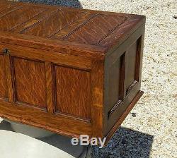 Antique Quarter Sawn Oak Fitted Silver or Religious Chest