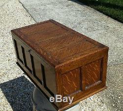 Antique Quarter Sawn Oak Fitted Silver or Religious Chest