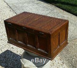 Antique Quarter Sawn Oak Fitted Silver or Religious Chest