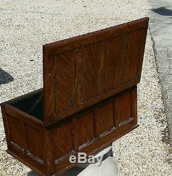 Antique Quarter Sawn Oak Fitted Silver or Religious Chest