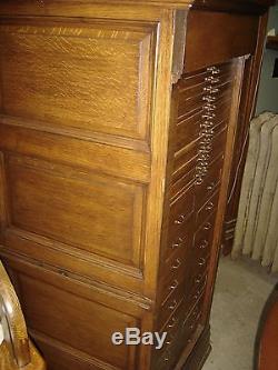 Antique Quarter-Sawn Oak Multi-drawer File Cabinet. 7906