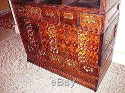 Antique Quarter-Sawn Tiger-Oak Library Card Catalog File Cabinet, 31 dr FABULOUS