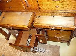 Antique Quarter-Sawn Tiger-Oak Library Card Catalog File Cabinet, Stunning