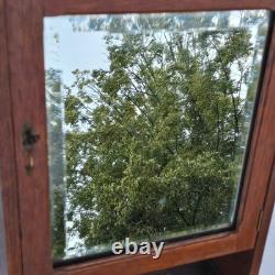 Antique QuarterSawn Oak Medicine Apothecary Cabinet withBeveled Mirror Towel & Key