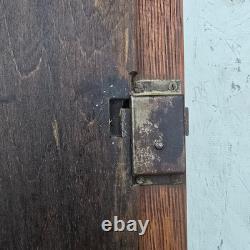 Antique QuarterSawn Oak Medicine Apothecary Cabinet withBeveled Mirror Towel & Key