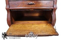 Antique Quartersawn Oak Cash Register Stand Apothecary Cabinet Chest 10 drawer