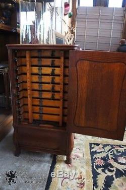 Antique Quartersawn Oak Cash Register Stand Apothecary Cabinet Chest 10 drawer