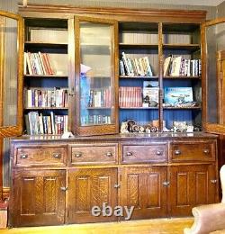 Antique Quartersawn Oak General Store/apothecary Cabinet 8ft long 9ft High