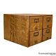 Antique Quartersawn Oak Library Card Catalog 4-drawer File Box By Macey