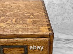 Antique Quartersawn Oak Library Card Catalog 4-Drawer File Box by Macey