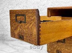 Antique Quartersawn Oak Library Card Catalog 4-Drawer File Box by Macey