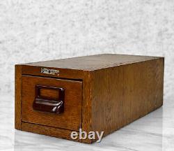 Antique Quartersawn Oak Library File Box Cabinet by Globe Wernicke