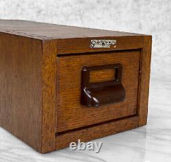 Antique Quartersawn Oak Library File Box Cabinet by Globe Wernicke