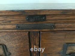 Antique Quartersawn Oak Yawman & Erbe Antique 28 Drawer Library File Cabinet
