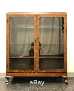 Antique Quartersawn Tiger Oak Curio Cabinet / Bookcase Circa 1900