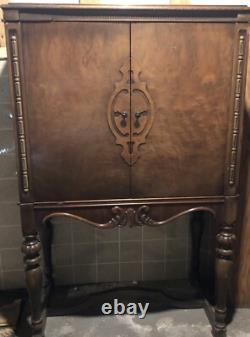 Antique Radio Cabinet Walnut 1930's Era
