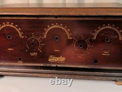Antique Radio Wood Box Cabinet Bakelite Tingley Storage Box Hinge Lid 20x9.5x11