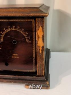 Antique Radio Wood Box Cabinet Bakelite Tingley Storage Box Hinge Lid 20x9.5x11