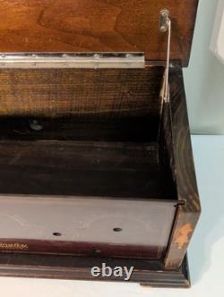 Antique Radio Wood Box Cabinet Bakelite Tingley Storage Box Hinge Lid 20x9.5x11