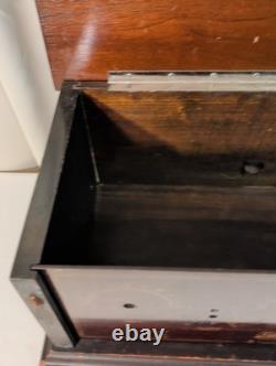 Antique Radio Wood Box Cabinet Bakelite Tingley Storage Box Hinge Lid 20x9.5x11