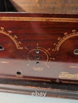 Antique Radio Wood Box Cabinet Bakelite Tingley Storage Box Hinge Lid 20x9.5x11