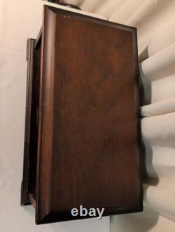 Antique Radio Wood Box Cabinet Bakelite Tingley Storage Box Hinge Lid 20x9.5x11