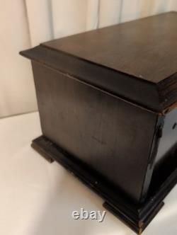 Antique Radio Wood Box Cabinet Bakelite Tingley Storage Box Hinge Lid 20x9.5x11