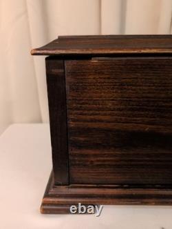 Antique Radio Wood Box Cabinet Bakelite Tingley Storage Box Hinge Lid 20x9.5x11