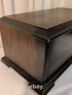 Antique Radio Wood Box Cabinet Bakelite Tingley Storage Box Hinge Lid 20x9.5x11