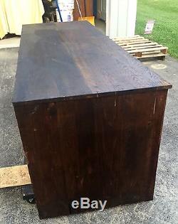 Antique Refinished Oak General Store Counter Almost 8ft