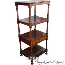 Antique Regency mahogany what knot shelf cabinet etagere 1830 original