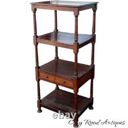 Antique Regency mahogany what knot shelf cabinet etagere 1830 original