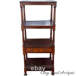 Antique Regency mahogany what knot shelf cabinet etagere 1830 original