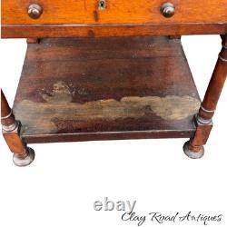 Antique Regency mahogany what knot shelf cabinet etagere 1830 original