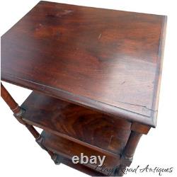 Antique Regency mahogany what knot shelf cabinet etagere 1830 original