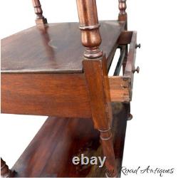 Antique Regency mahogany what knot shelf cabinet etagere 1830 original