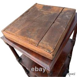 Antique Regency mahogany what knot shelf cabinet etagere 1830 original
