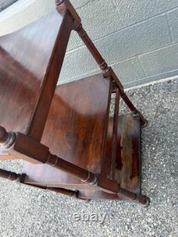 Antique Regency mahogany what knot shelf cabinet etagere 1830 original