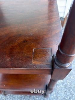 Antique Regency mahogany what knot shelf cabinet etagere 1830 original