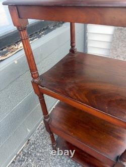 Antique Regency mahogany what knot shelf cabinet etagere 1830 original