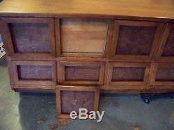 Antique Restored Oak 8 Drawer Seed or Display Counter