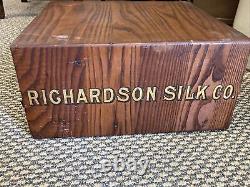 Antique Richardson Silk Co. 3-Drawer Store Display Cabinet Full Wood Spools