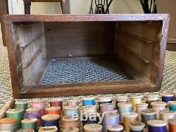 Antique Richardson Silk Co. 3-Drawer Store Display Cabinet Full Wood Spools