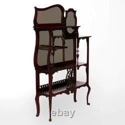 Antique Rococo Carved Mahogany Mirrored Etagere, C1900