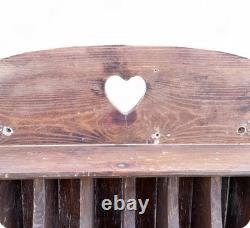Antique Rustic Colonial Plate/ Cup Rack 8 Slots 4 Cup Cubby 5 Peg Kitchen Decor