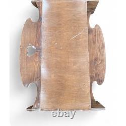 Antique Rustic Colonial Plate/ Cup Rack 8 Slots 4 Cup Cubby 5 Peg Kitchen Decor