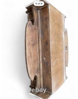 Antique Rustic Colonial Plate/ Cup Rack 8 Slots 4 Cup Cubby 5 Peg Kitchen Decor