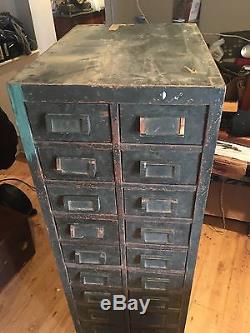 Antique SOLID OAK Wood 20 DRAWER File Cabinet STORAGE NICE SHBBY CHIC PIECE