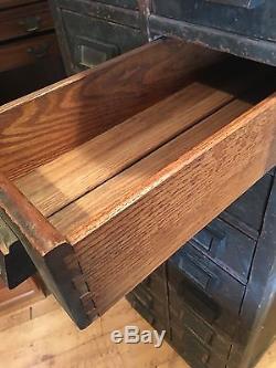 Antique SOLID OAK Wood 20 DRAWER File Cabinet STORAGE NICE SHBBY CHIC PIECE