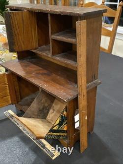Antique Salesman Sample Hoosier Kitchen Cabinet Cupboard Hutch Oakwood Dollhouse